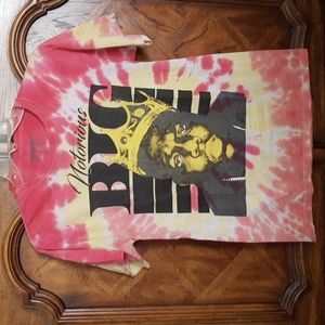 Brooklyn Mint Notorious BIG Dye Tee Shirt, Pink & Yellow Size Small